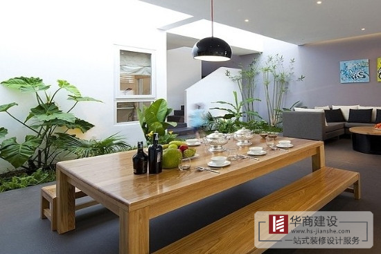 广州装修设计风格和绿色植物的配搭